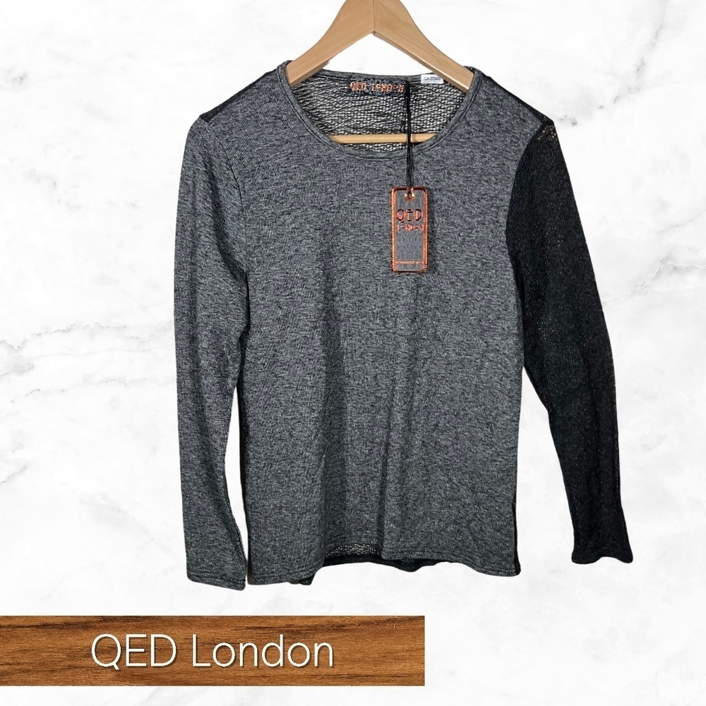 QED London size small Mesh Arm & Back Long Sleeve Top